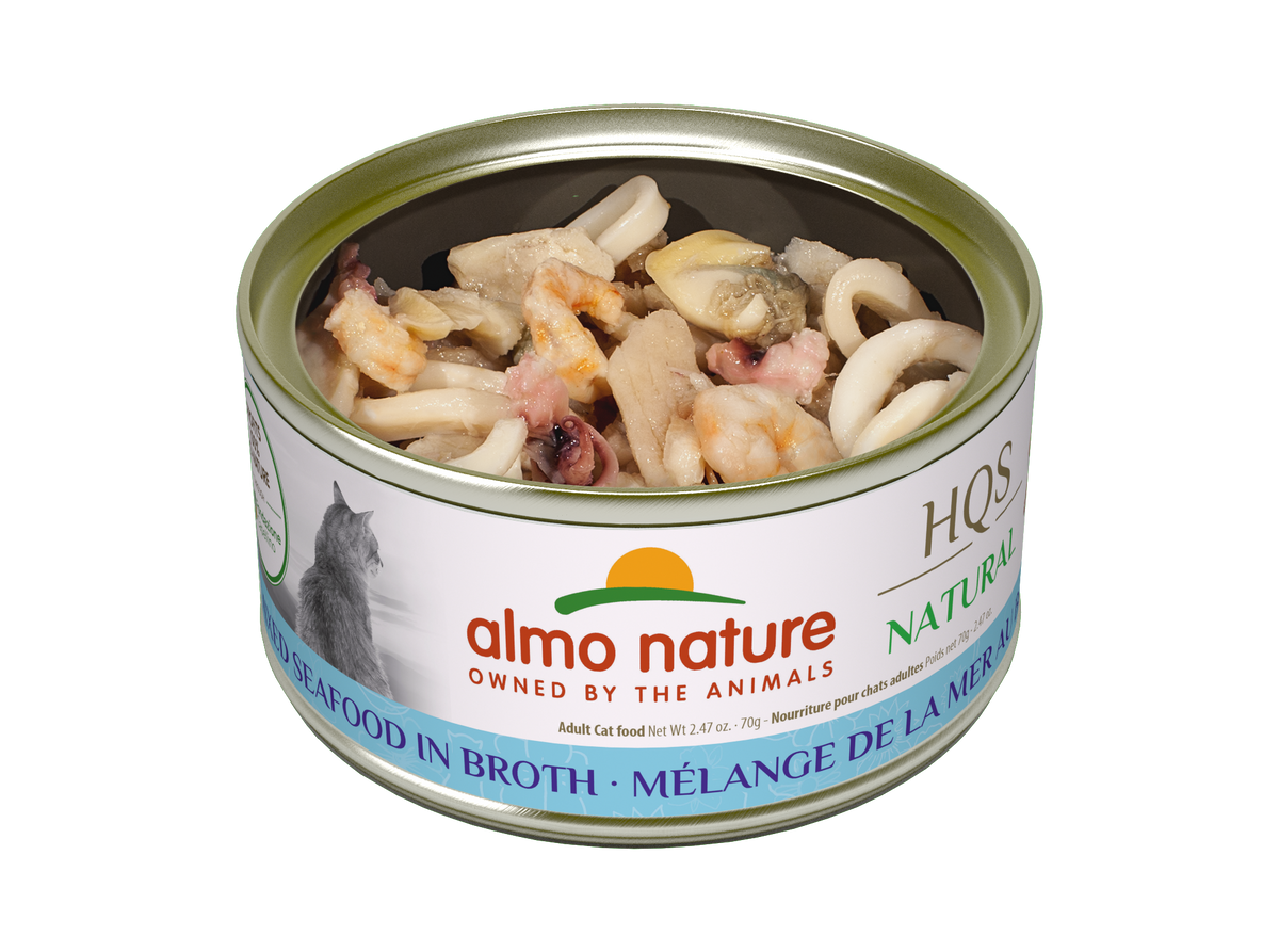 Almo Nature Natural Mixed Seafood in Broth Canned Cat Food
