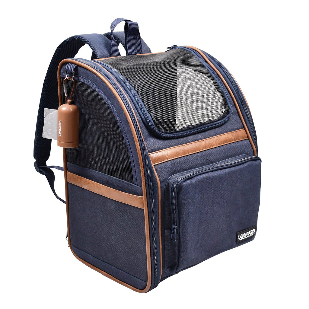 GooPaws Soft Sided Mesh Travel Carrier Backpack for Dogs and Cats