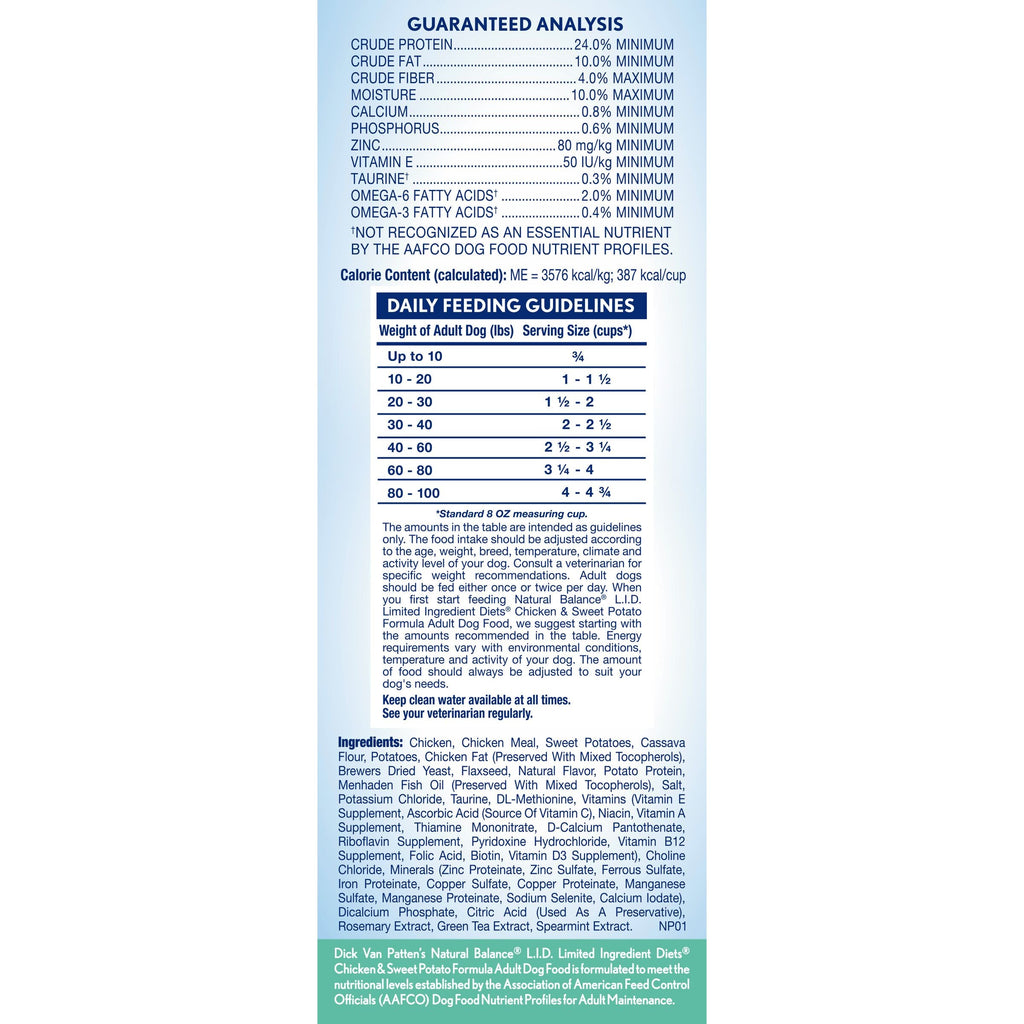 Natural Balance® Limited Ingredient Grain Free Chicken & Sweet Potato Recipe Dry Dog Food