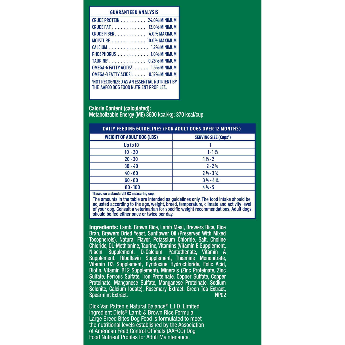 Natural Balance® Limited Ingredient Lamb & Brown Rice Large Breed Recipe Dry Dog Food
