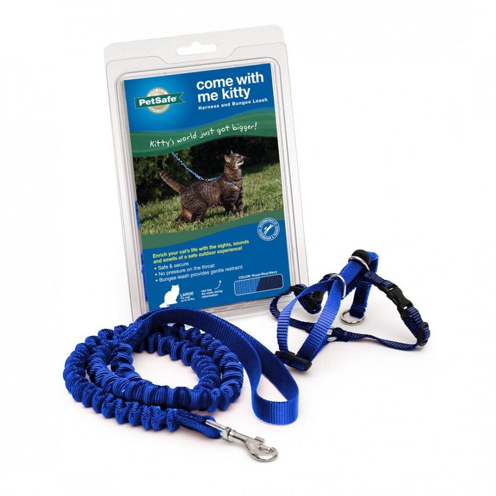 PetSafe Come with Me Kitty Blue Harness and Bungee Leash for Cats