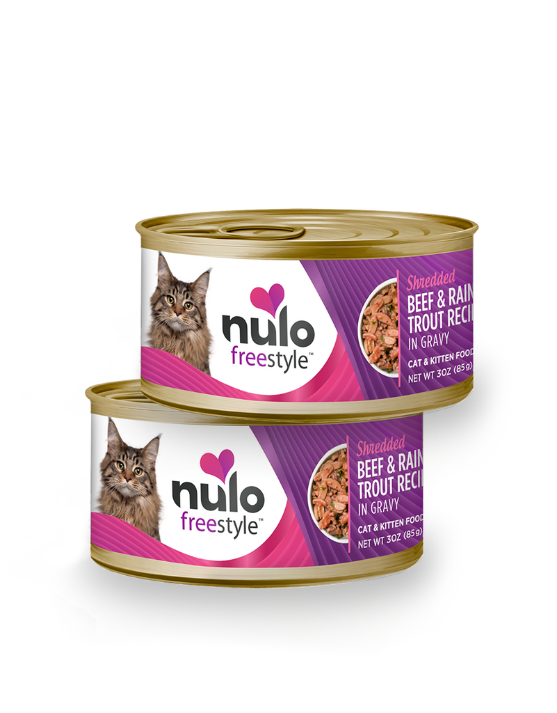 Nulo Freestyle Grain-Free Shredded Beef & Rainbow Trout in Gravy Canned Cat Food