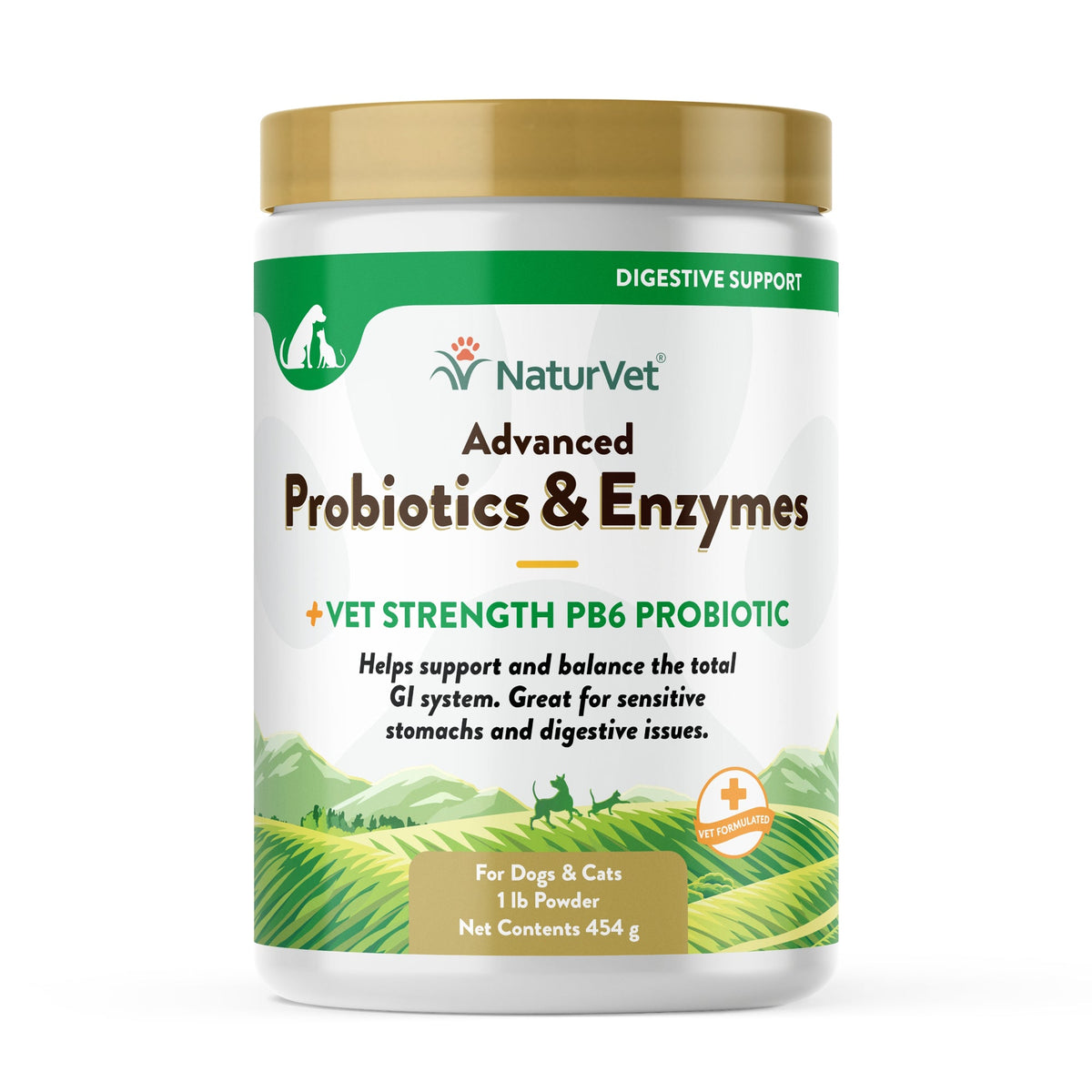 NaturVet Advanced Probiotic & Enzymes Powder for Dogs and Cats