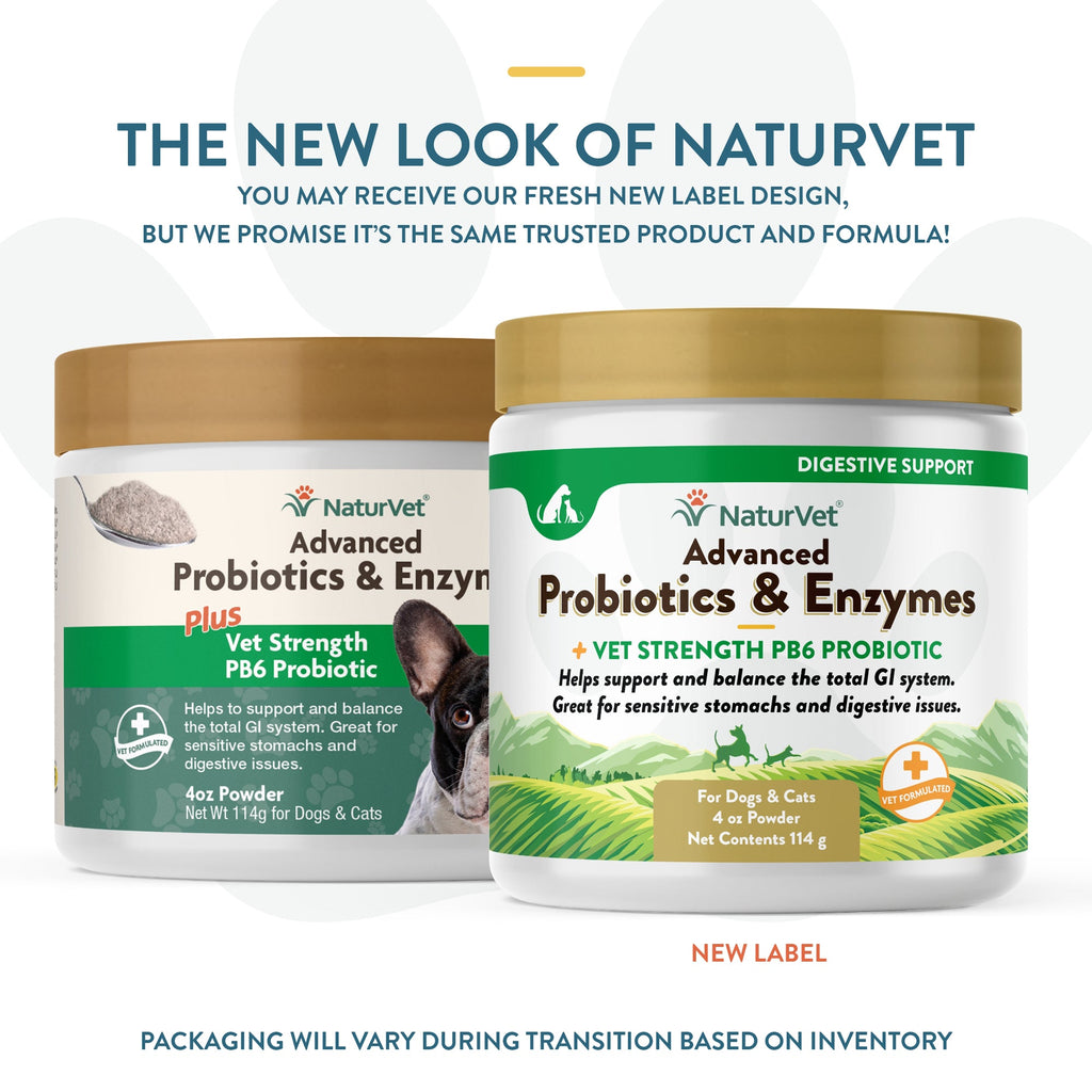 NaturVet Advanced Probiotic & Enzymes Powder for Dogs and Cats