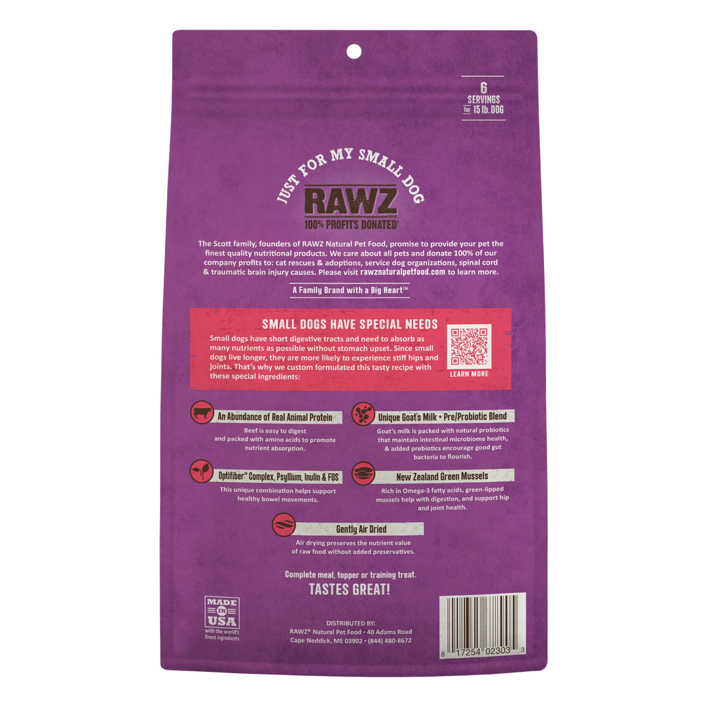 RAWZ Air Dried Just For My Small Dog Beef Recipe Dog Food & Topper