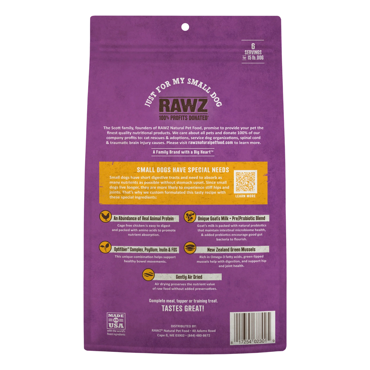 RAWZ Air Dried Just For My Small Dog Chicken Recipe Dog Food & Topper