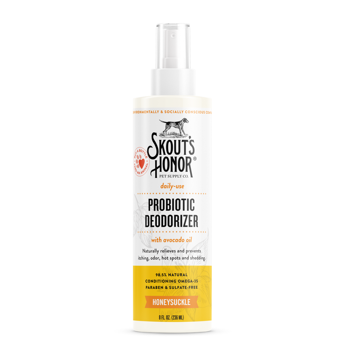 Skout's Honor Probiotic Deodorizer Spray Honeysuckle for Dogs & Cats