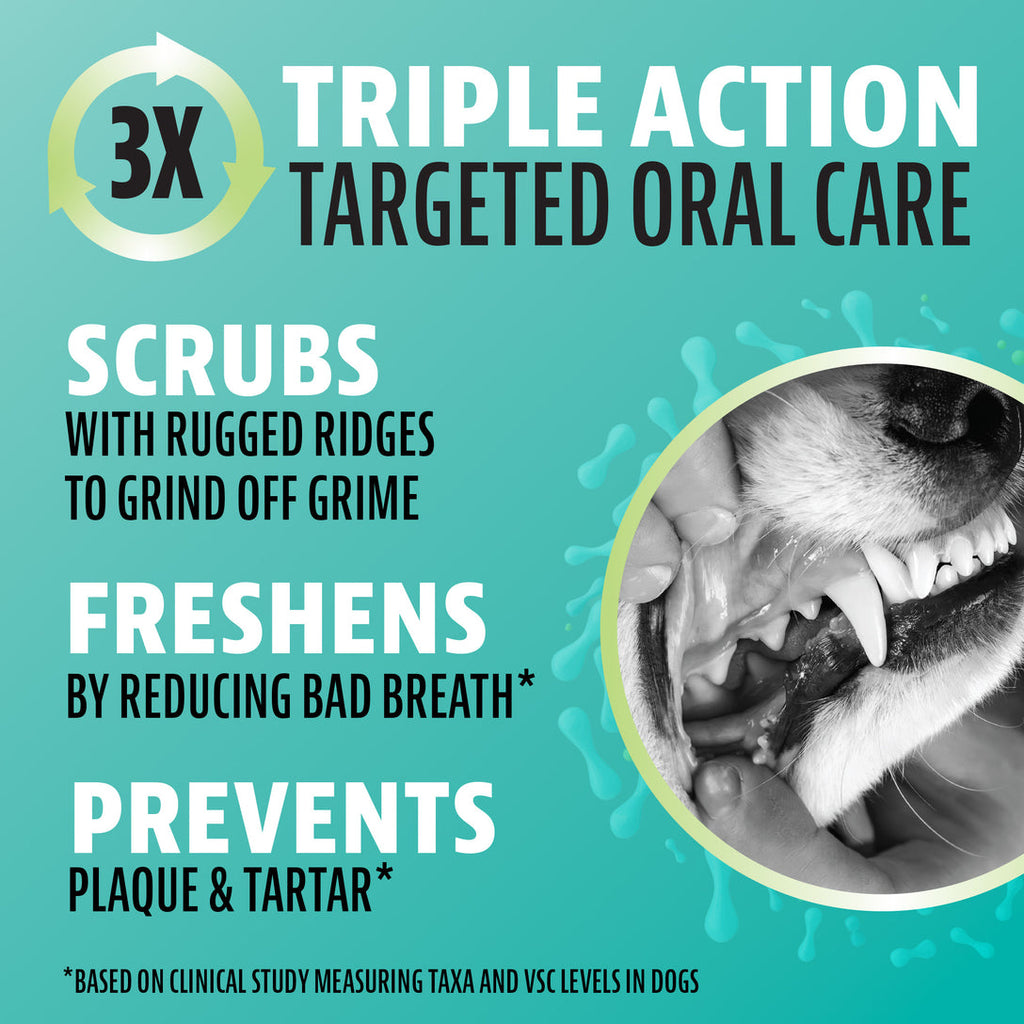 Dinovite Triple Action Targeted Oral Care Dental Chews for Dogs
