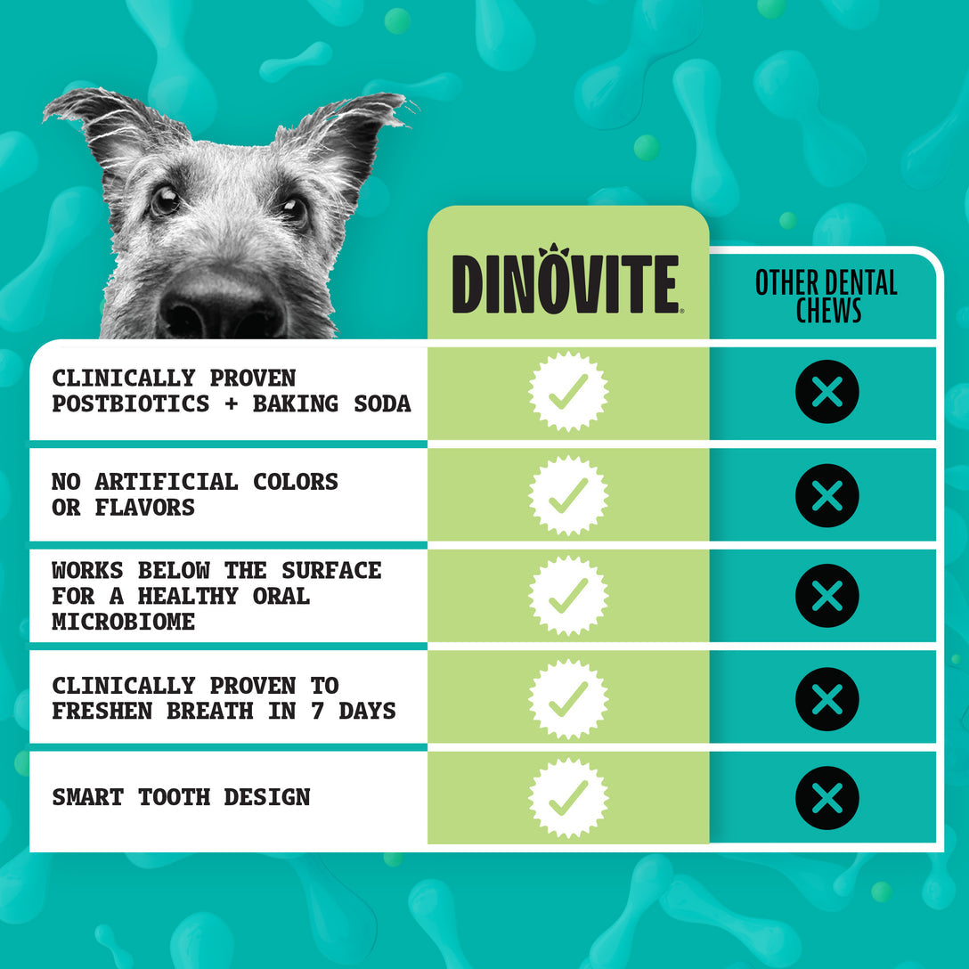 Dinovite Triple Action Targeted Oral Care Dental Chews for Dogs