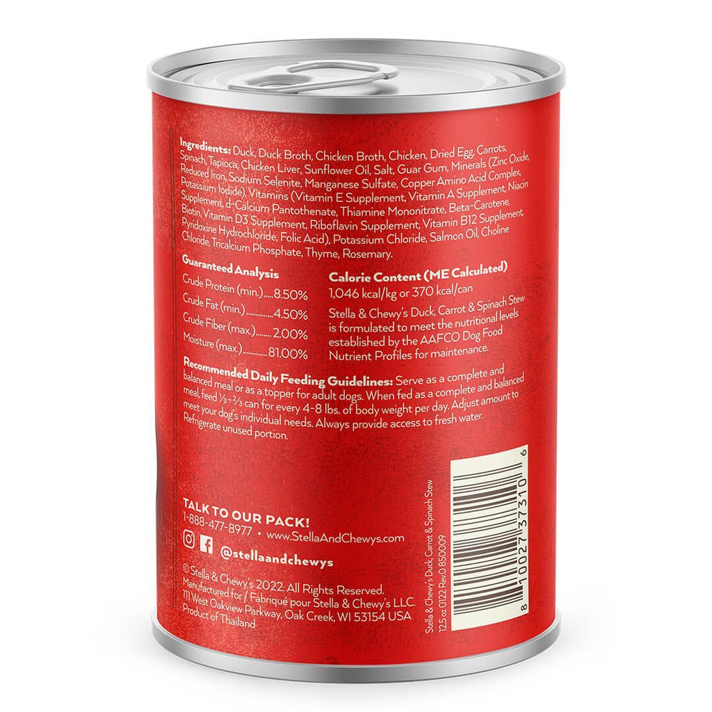 Stella & Chewy's Gourmet Duck, Carrot, & Spinach Stew Canned Dog Food