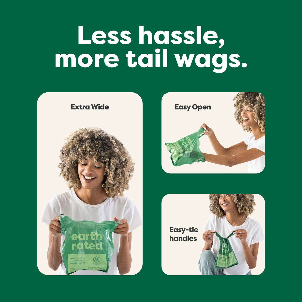 Earth Rated Unscented Easy-Tie Handle Poop Bags, 120 Bags
