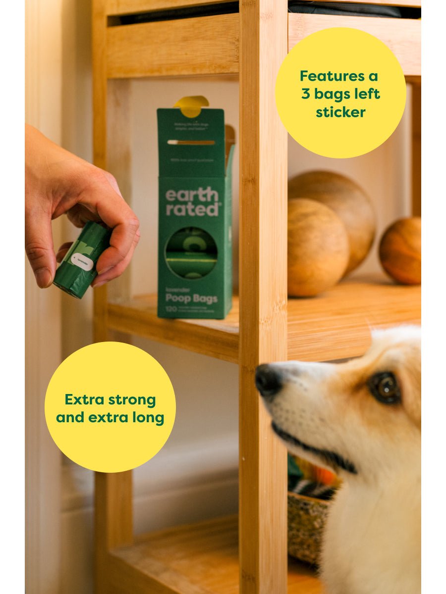 Earth Rated Lavender Scented Poop Bags, 8 Rolls 120 Bags