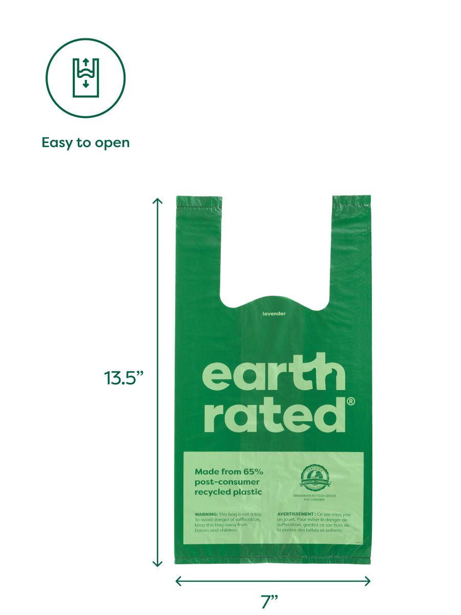 Earth Rated Unscented Easy-Tie Handle Poop Bags, 120 Bags
