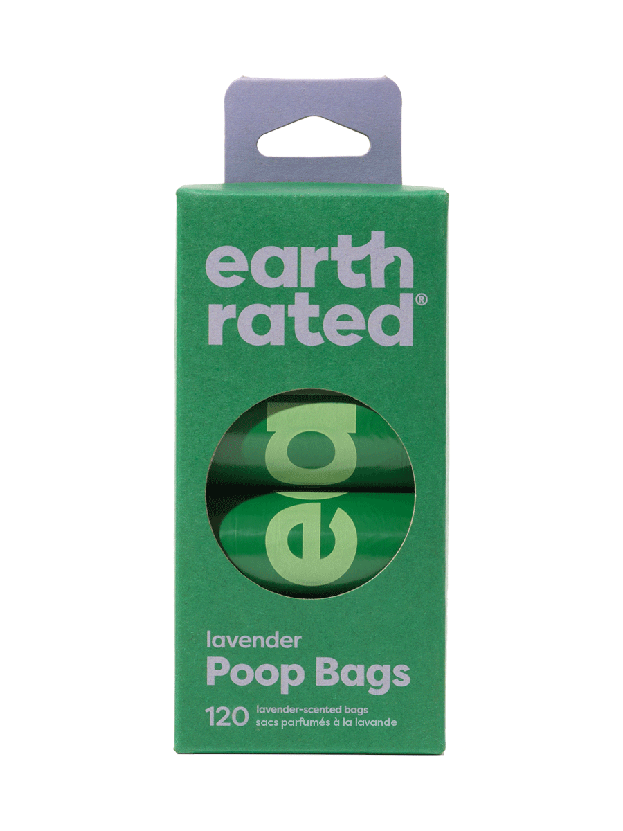 Earth Rated Lavender Scented Poop Bags, 8 Rolls 120 Bags