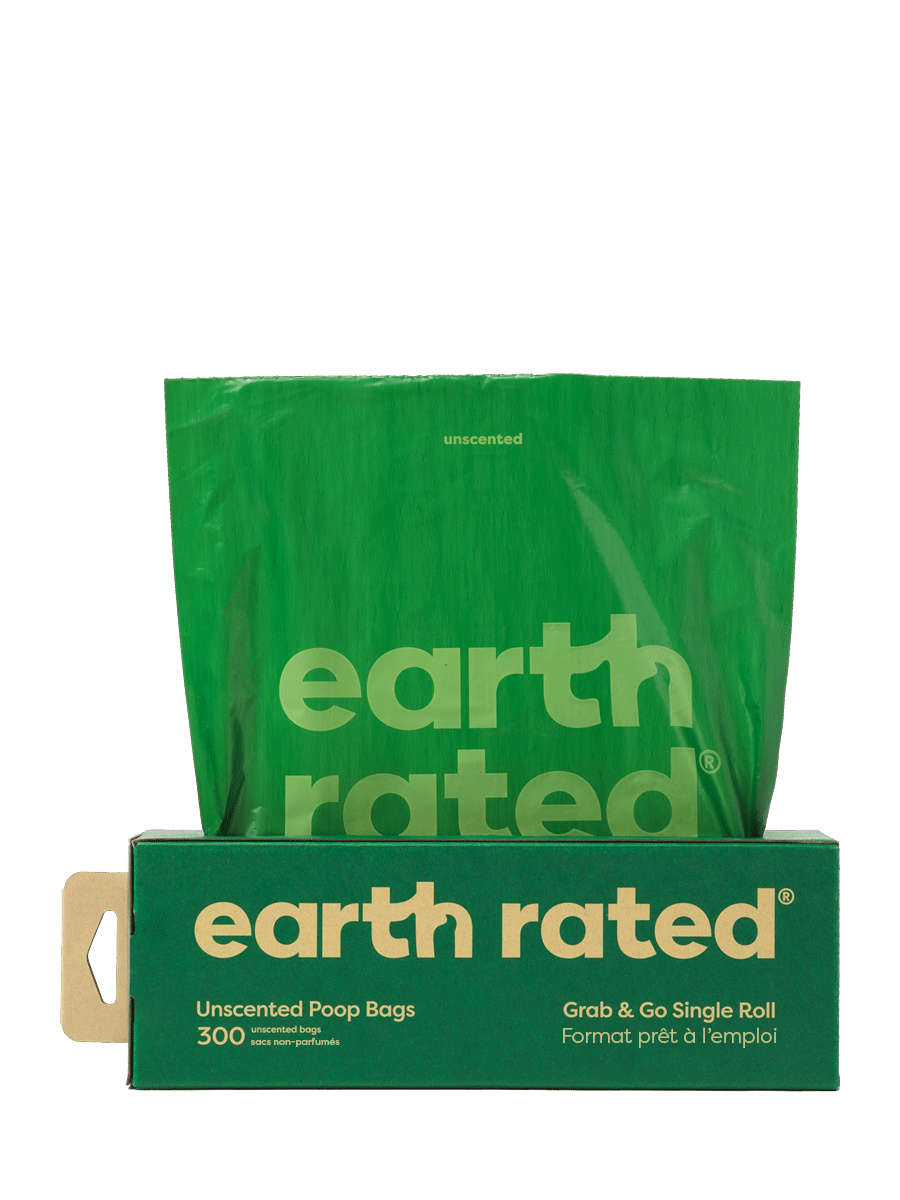 Earth Rated Unscented Grab & Go Poop Bags, Single Roll 300 Bags