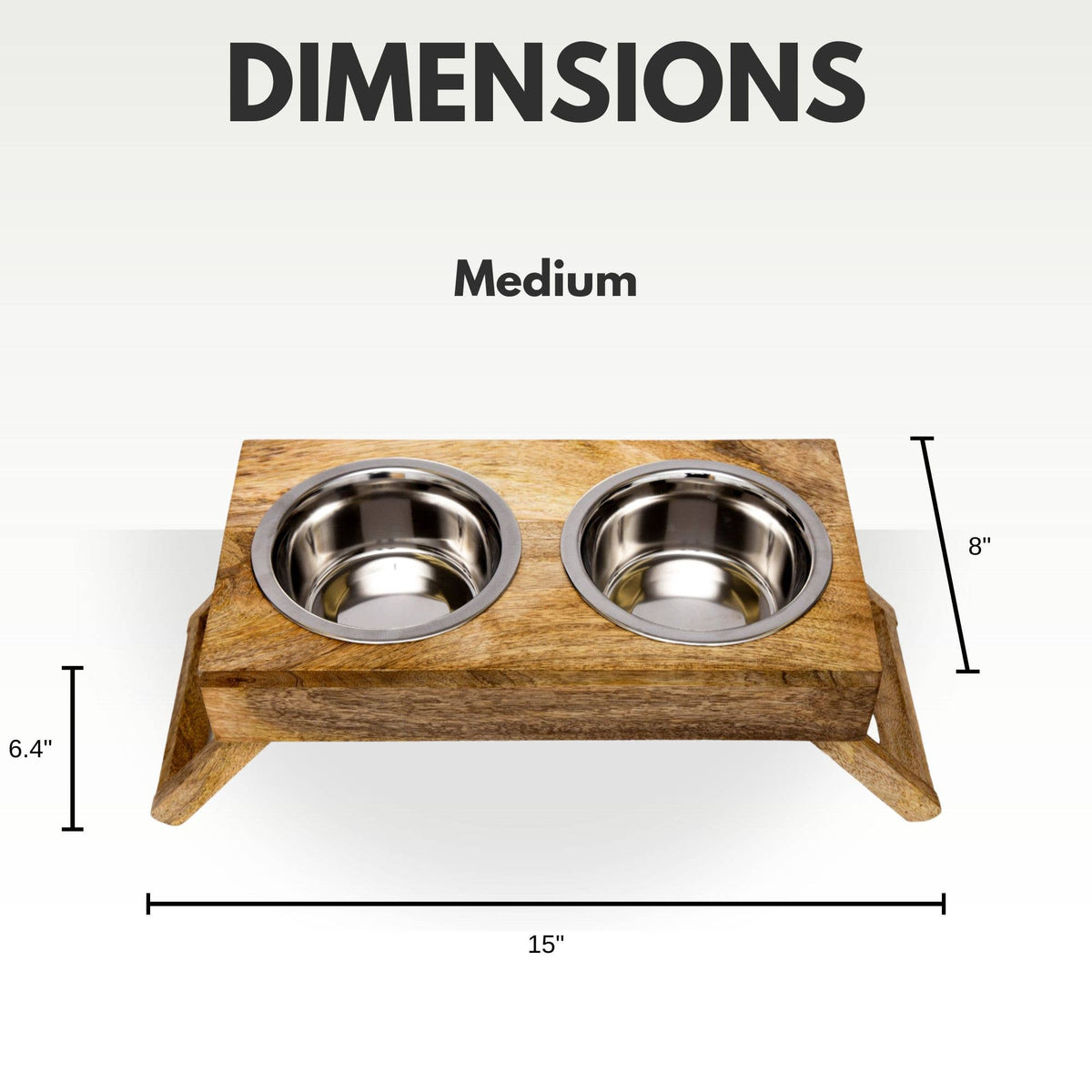 Eco-Friendly Elevated Dog Wood Feeder in Natural Wood Finish