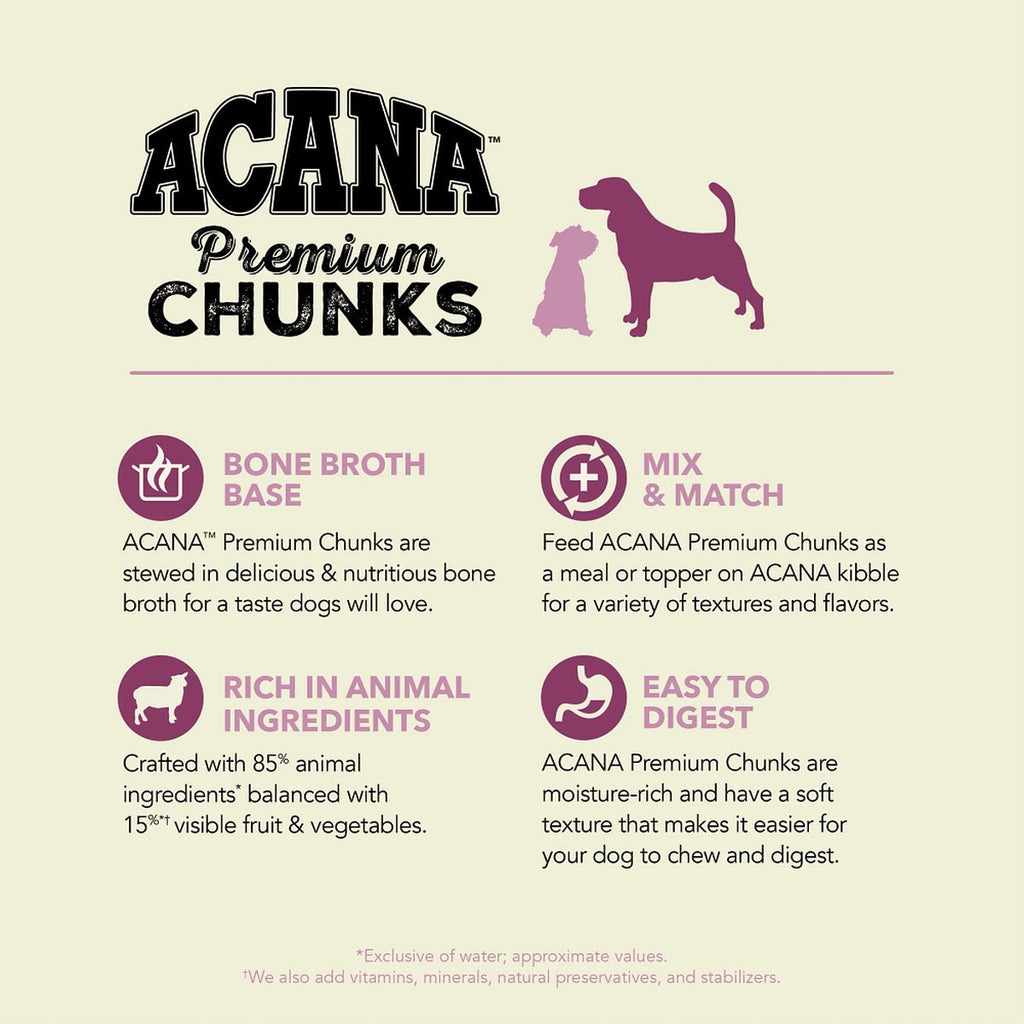 Acana Premium Chunks Lamb Recipe in Bone Broth Canned Dog Food