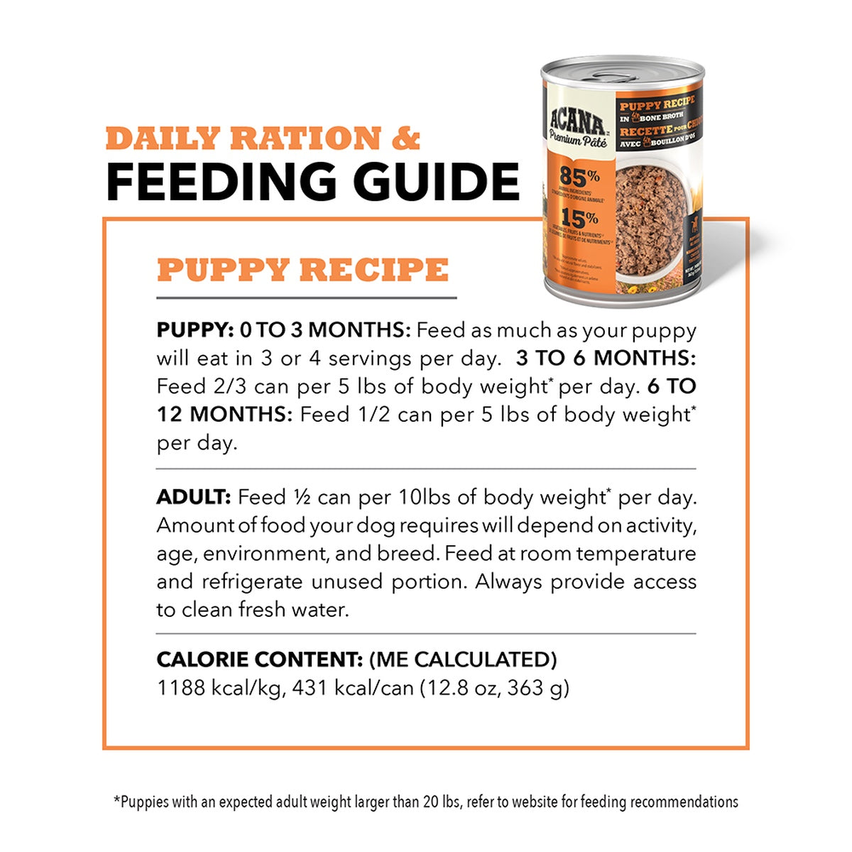 Acana Premium Pate Chicken Recipe with Bone Broth Canned Puppy Food
