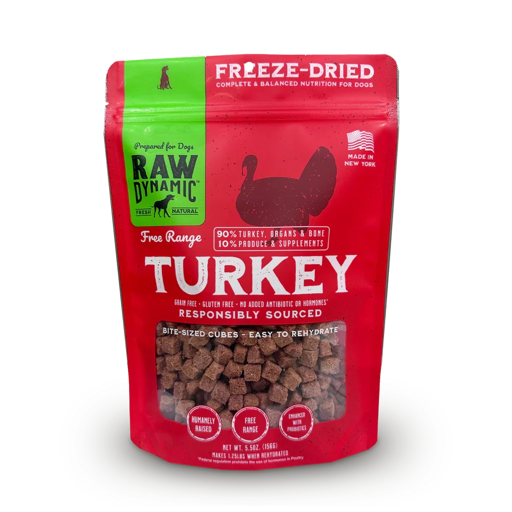 Raw Dynamic Freeze Dried Turkey Dog Food
