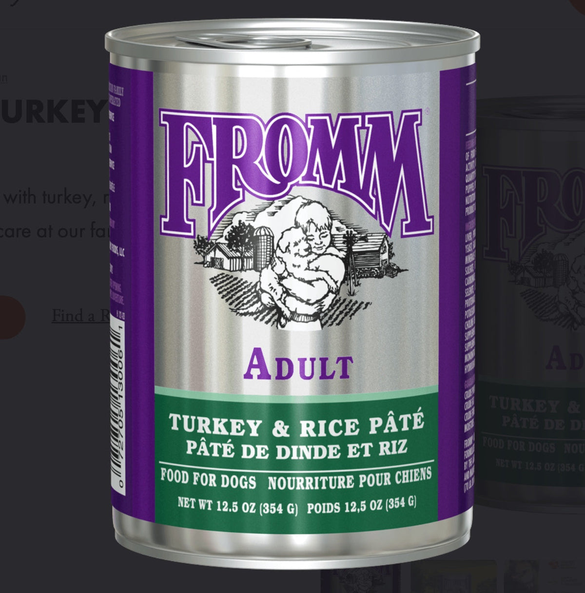 Fromm Family Classic Turkey & Rice Pate Canned Dog