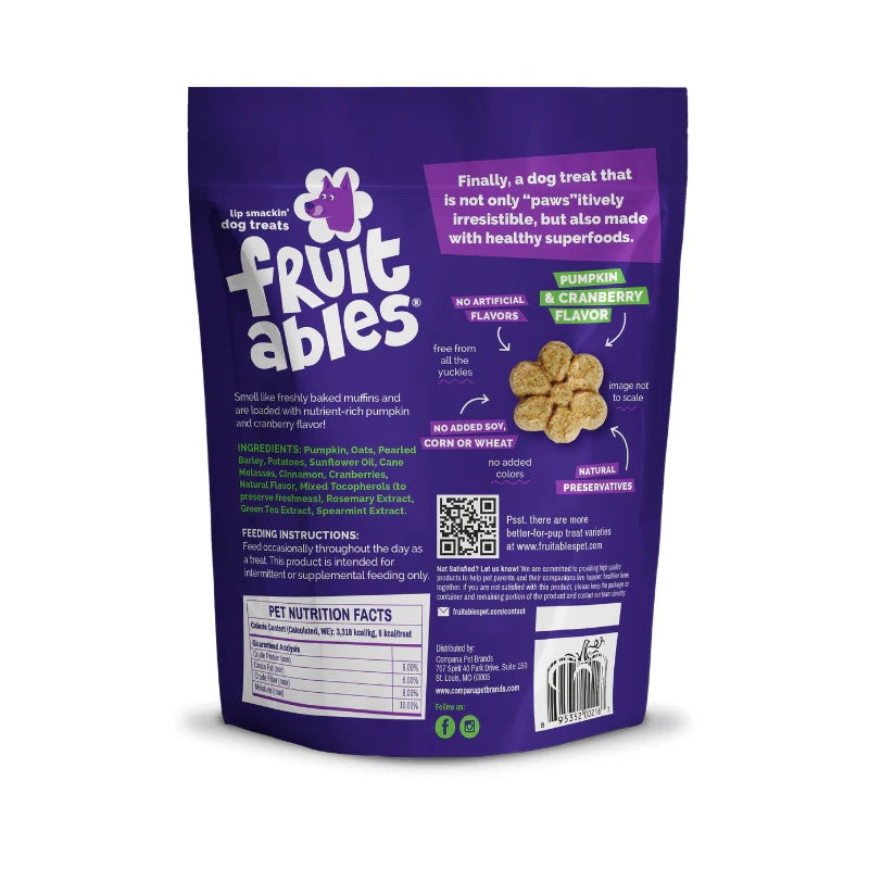 Fruitables Baked Dog Treats Pumpkin & Cranberry