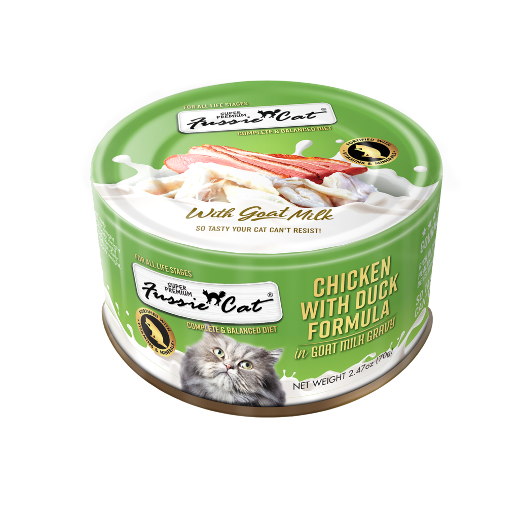 Fussie Cat Chicken with Duck Formula in Goat Milk Gravy Canned Cat Food