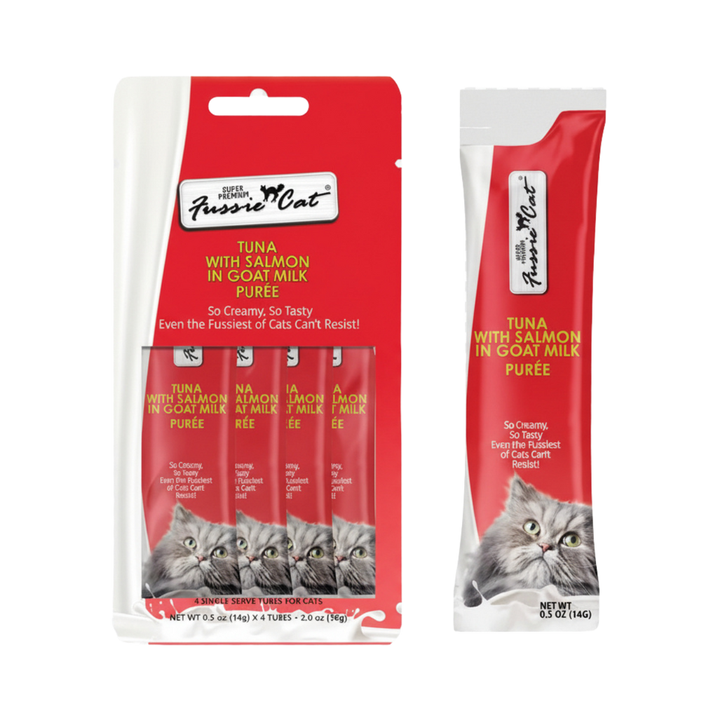 Fussie Cat Puree Tuna & Salmon in Goat Milk Puree Cat Treat