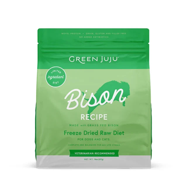 Green Juju LID Freeze-Dried Raw Bison Recipe for Dogs & Cats