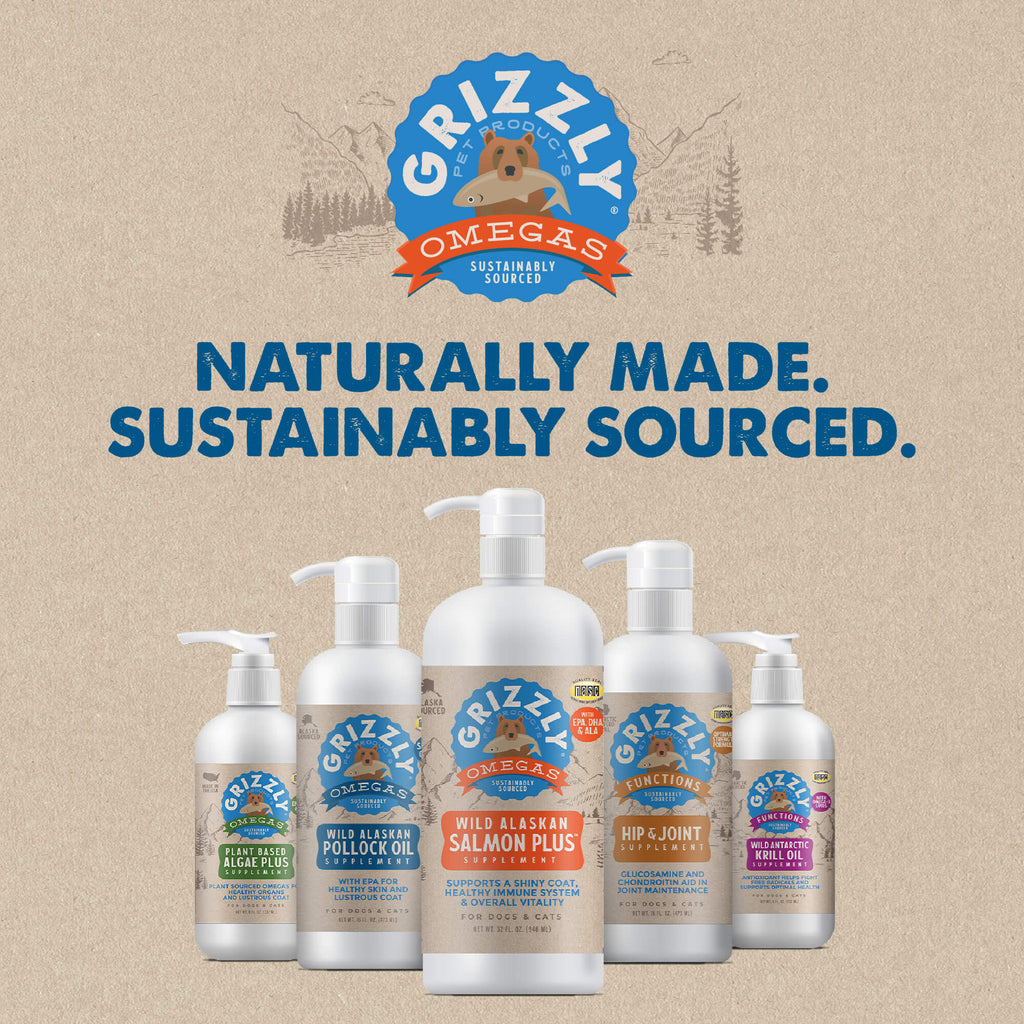 Grizzly Wild Alaskan Salmon Oil Plus Dog Food Supplement