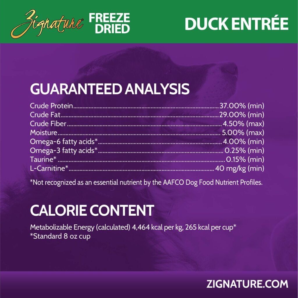 Zignature Freeze Dried Duck Entree Dog Food