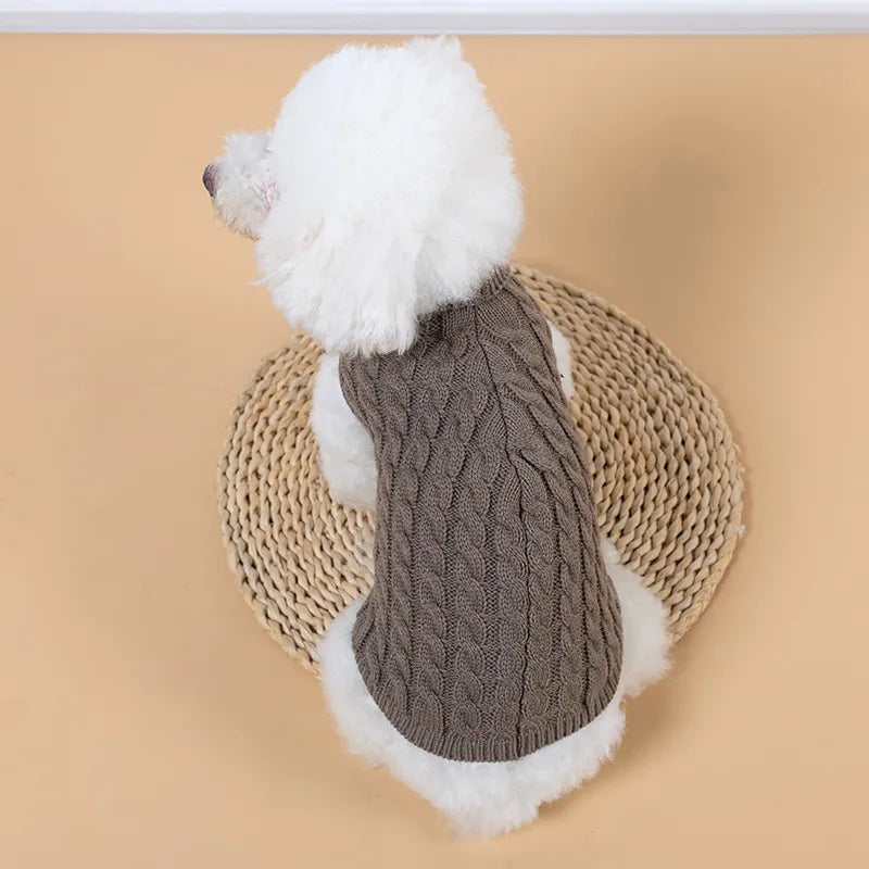 WonderfulPet Pullover Twist Knit Dog Sweater in Red