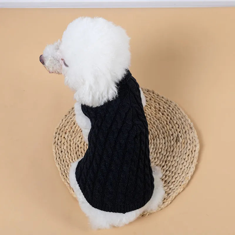 WonderfulPet Pullover Twist Knit Dog Sweater in Red