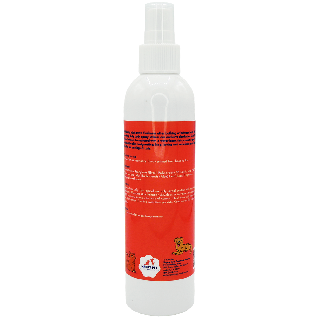 Happy Pet Body Spray Sweet Pea & Vanilla Scented for Dogs, Cats, & Horses