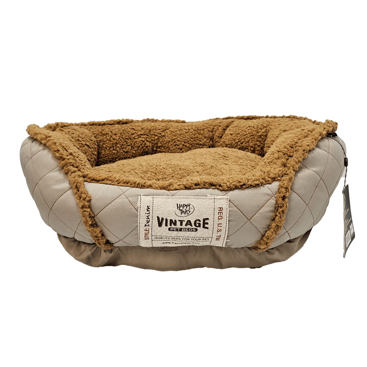 Happy Tails Microsuede Gusset Cuddler Dog and Cat Bed, 24" x 20"