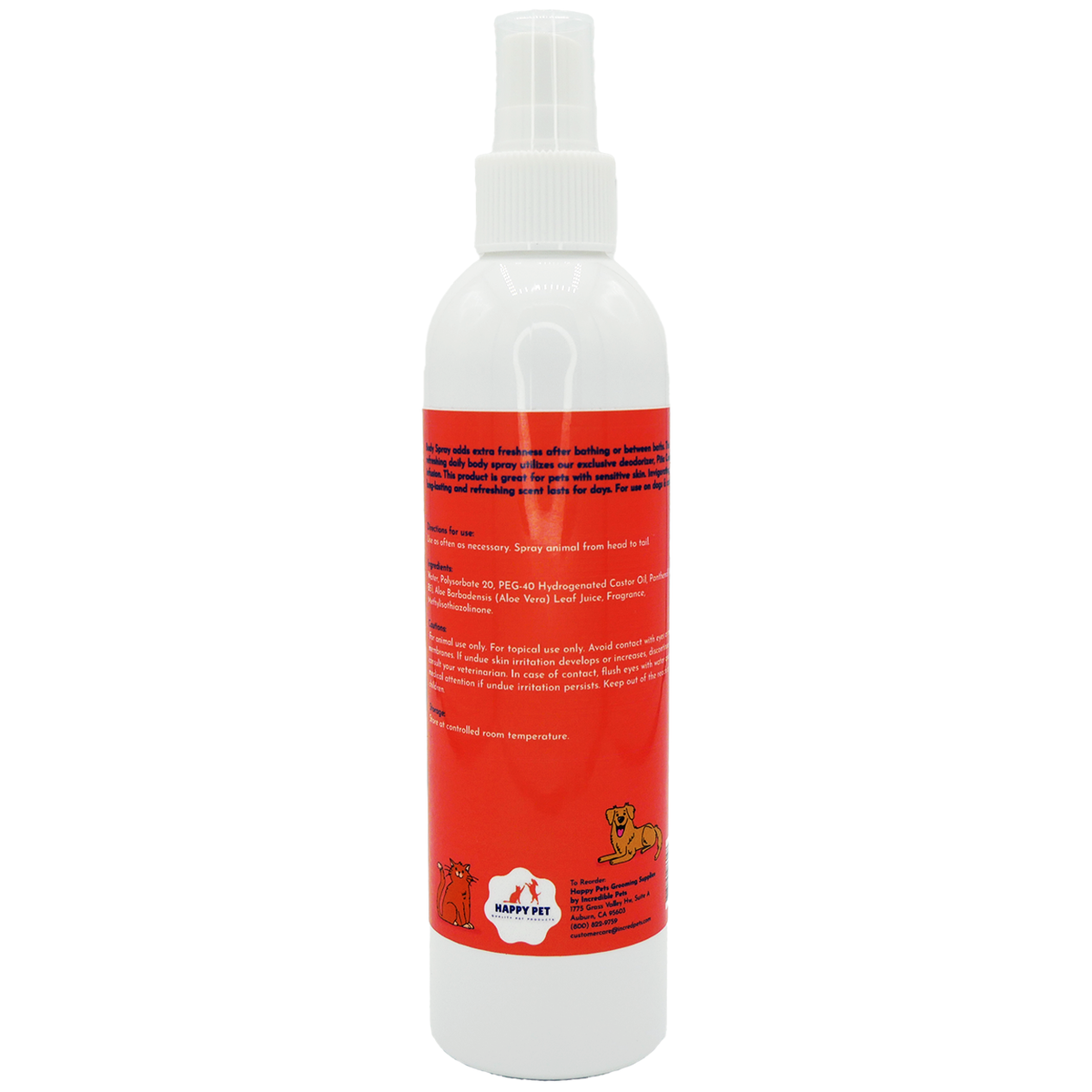Happy Pet Body Spray Pina Colada Scented for Dogs, Cats, & Horses