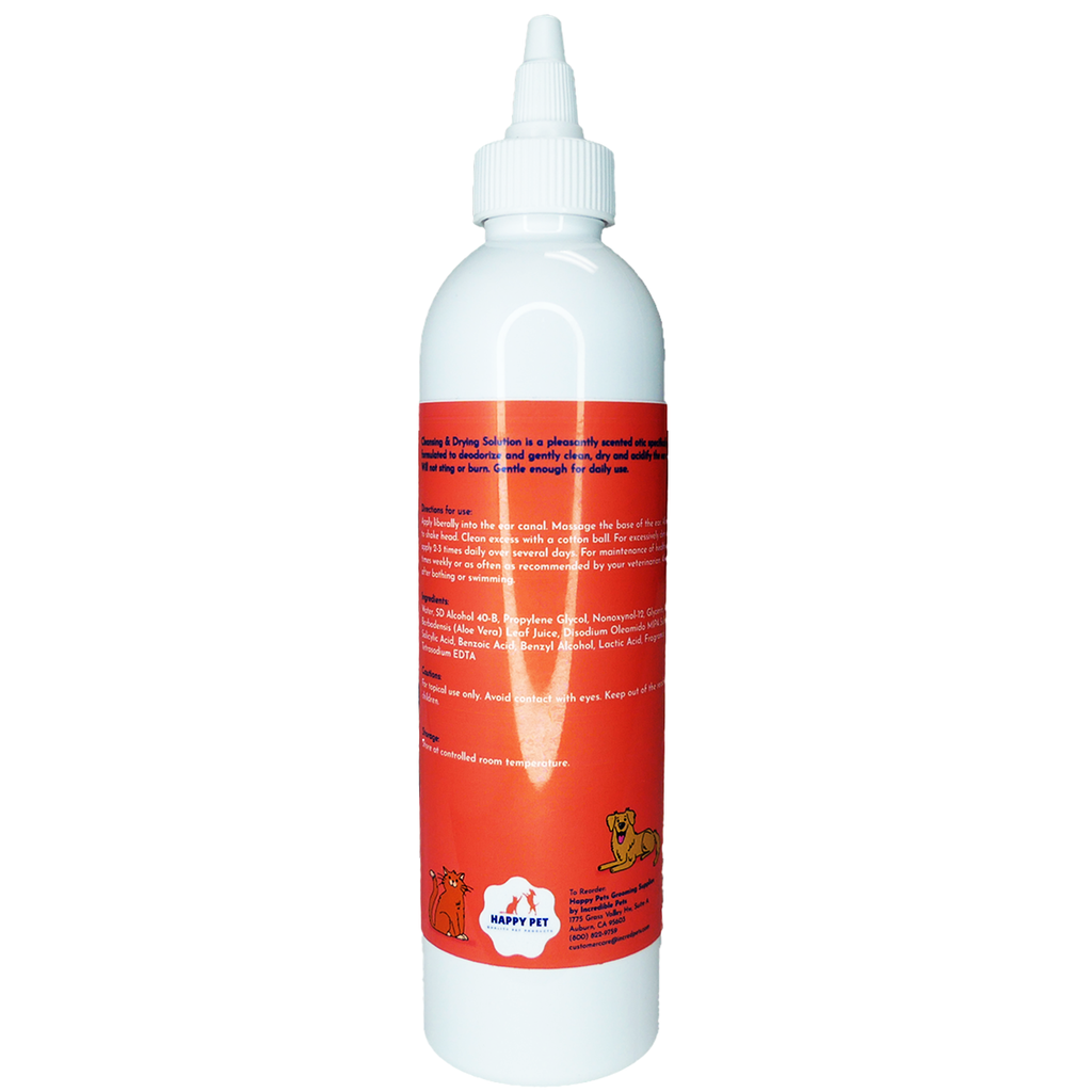 Happy Pet Ear Cleansing & Drying Solution with Aloe Vera Eucalyptus Scent