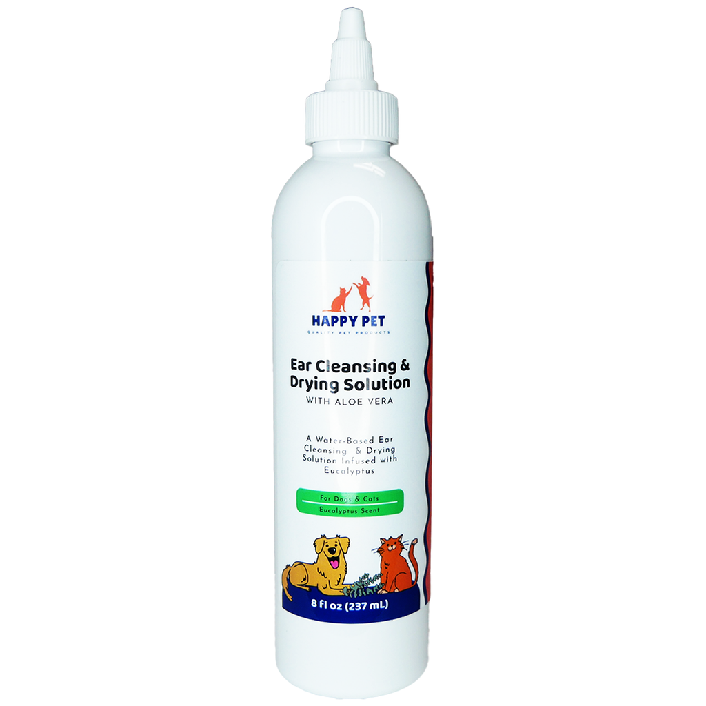 Happy Pet Ear Cleansing & Drying Solution with Aloe Vera Eucalyptus Scent