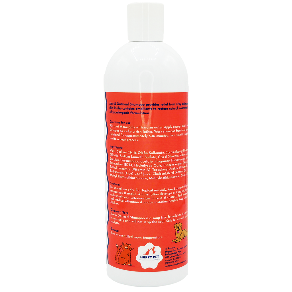 Happy Pet Soothing Aloe & Oatmeal Shampoo Pina Colada Scented for Dogs, Cats, & Horses