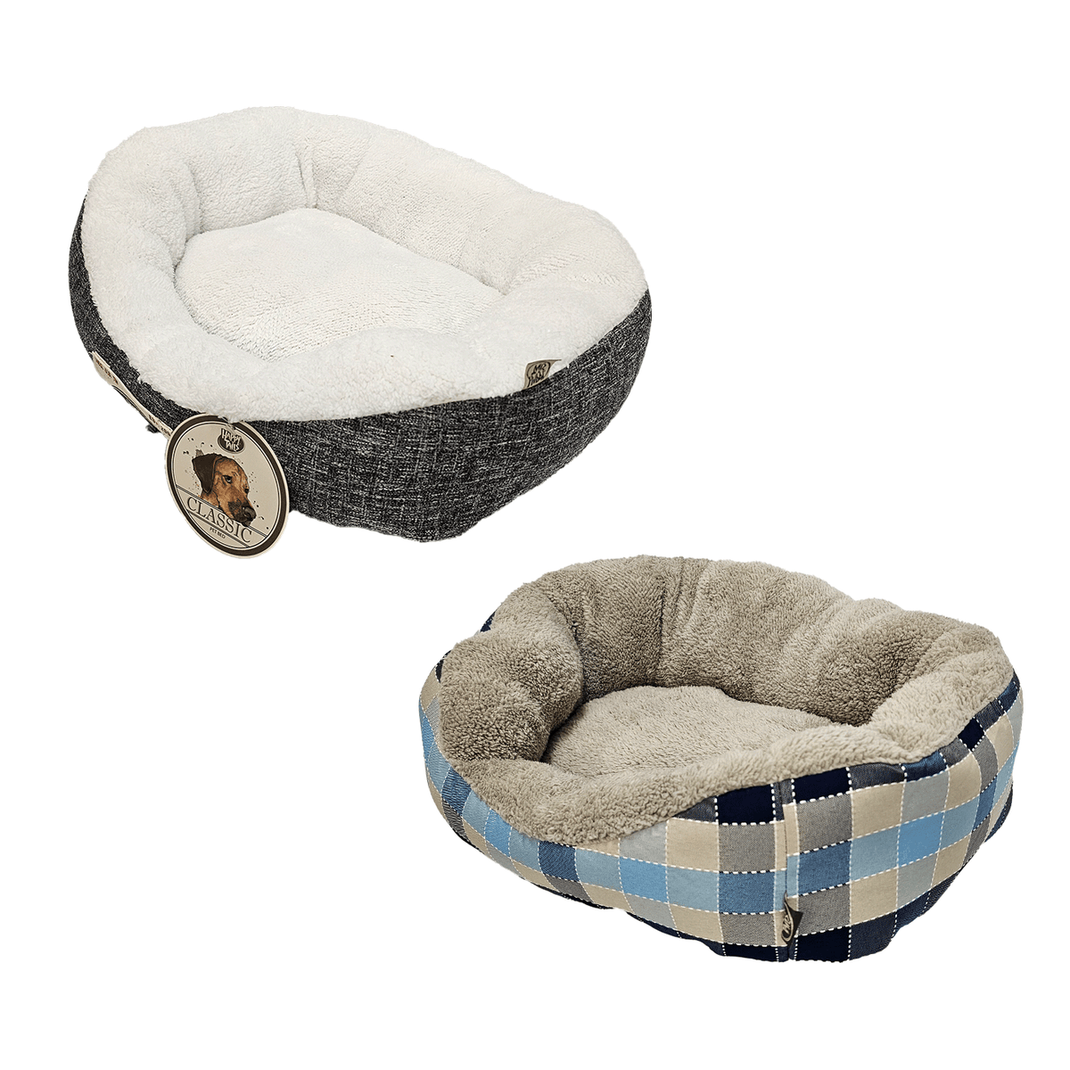 Happy Tails Donut Cuddler Dog and Cat Bed, 21" x 17"