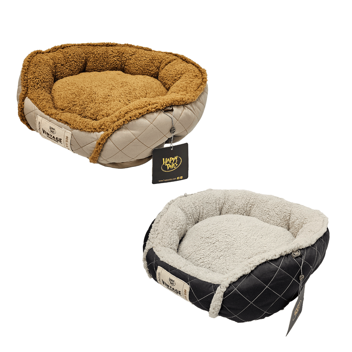 Happy Tails Microsuede Gusset Cuddler Dog and Cat Bed, 24" x 20"