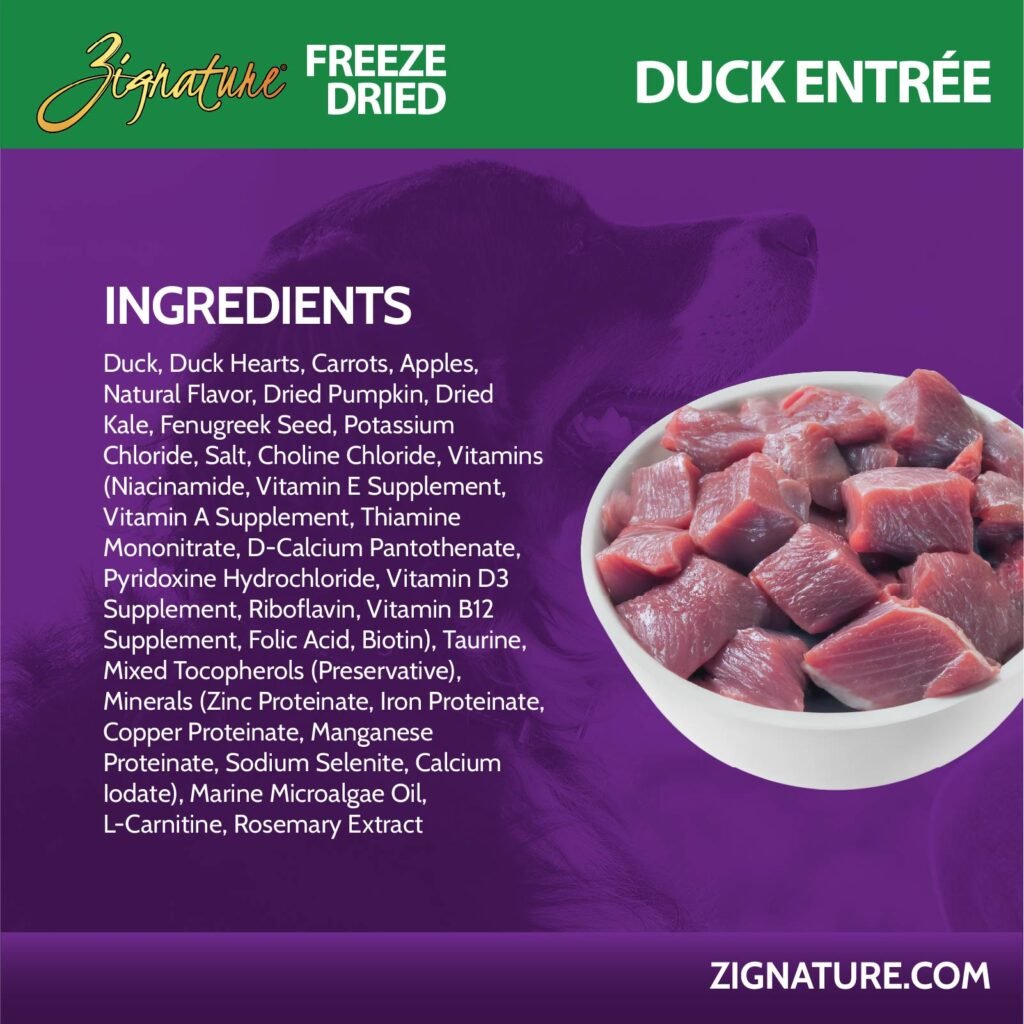 Zignature Freeze Dried Duck Entree Dog Food
