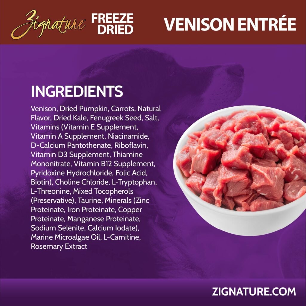 Zignature Freeze Dried Venison Entree Dog Food