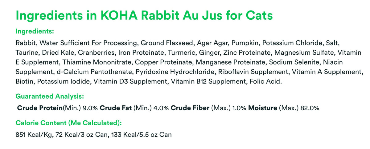 KOHA Grain & Potato Free Limited Ingredient Diet Rabbit Pate Canned Cat Food