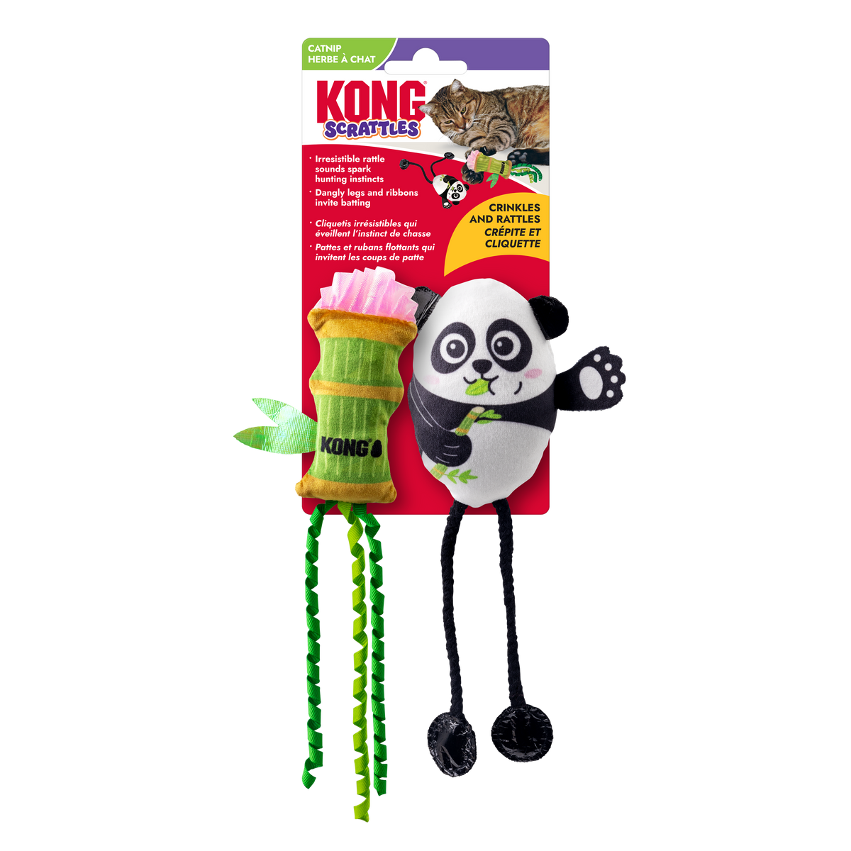 KONG Scrattles Panda 2 Pack Cat Toy