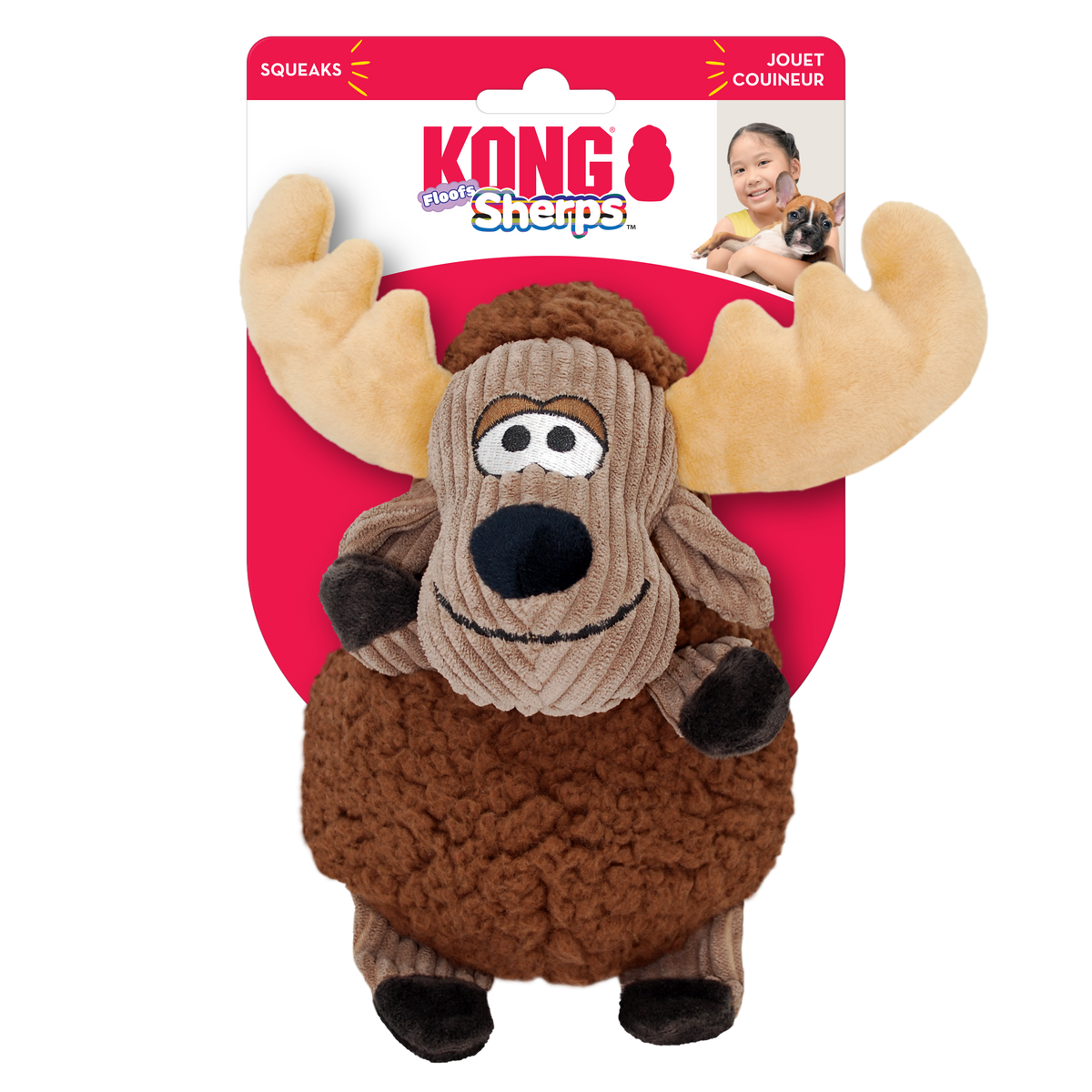 KONG Sherp Floofs Moose Dog Toy