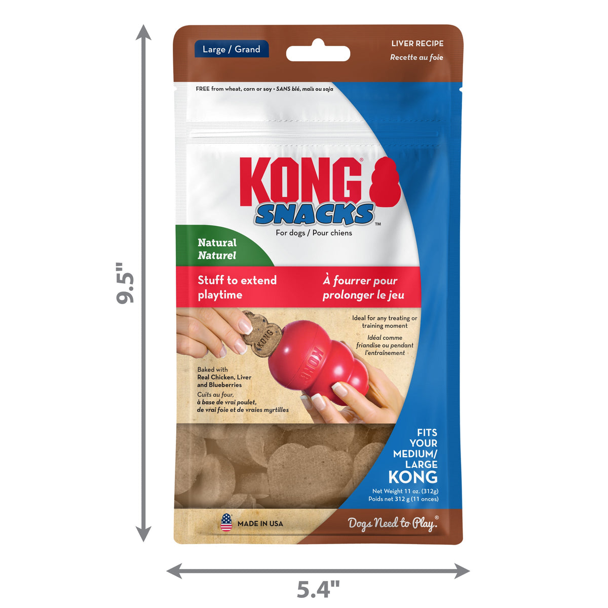 KONG Stuff'N Snacks Large Dog Treats Liver