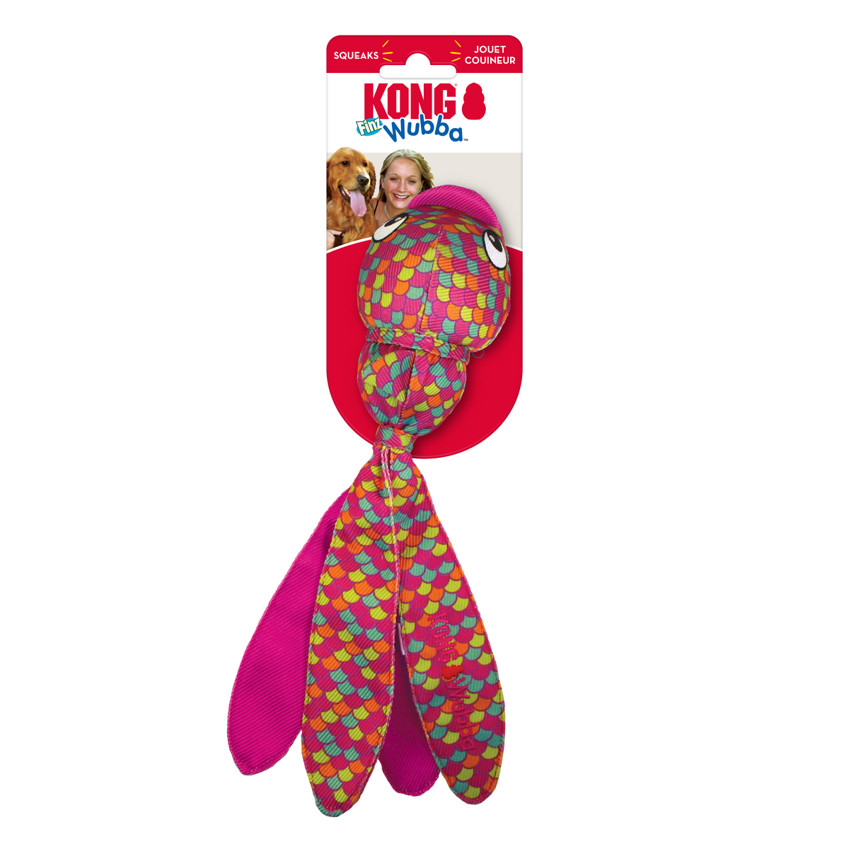 KONG Wubba Finz Pink Dog Toy