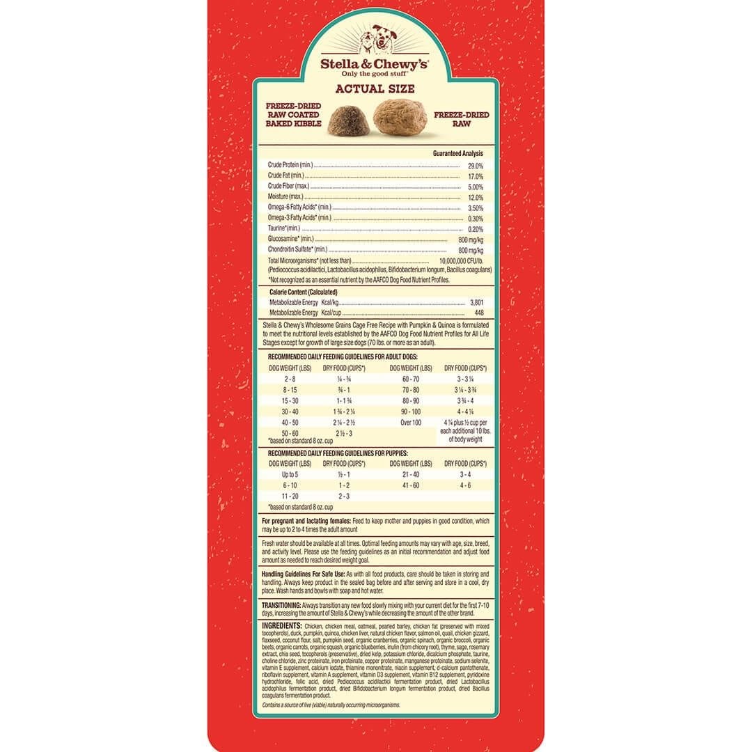 Stella & Chewy's Raw Blend Wholesome Grains Cage Free Chicken Recipe Dry Dog Food