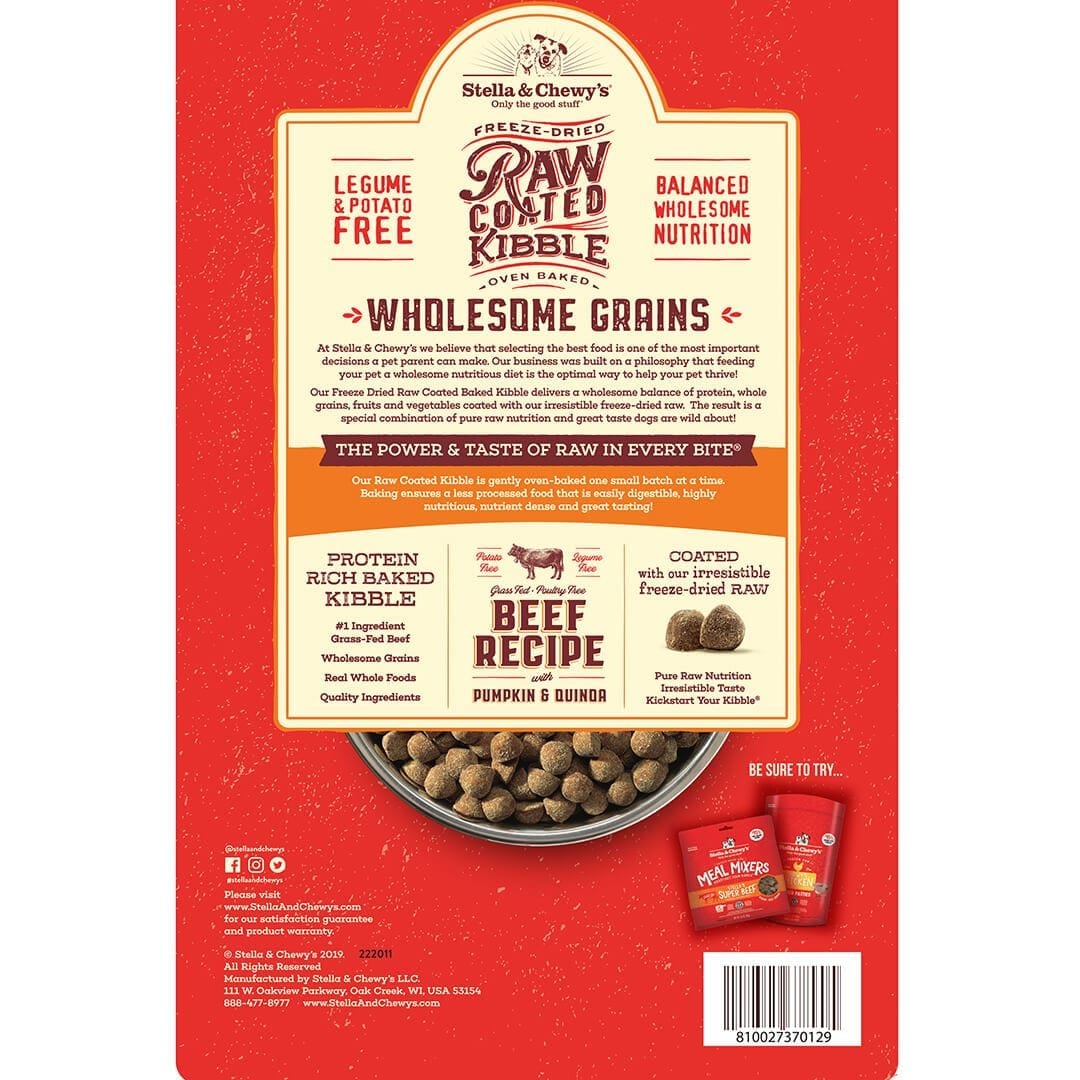 Stella & Chewy's Freeze Dried Raw Coated Wholesome Grains Beef Recipe Dry Dog Food