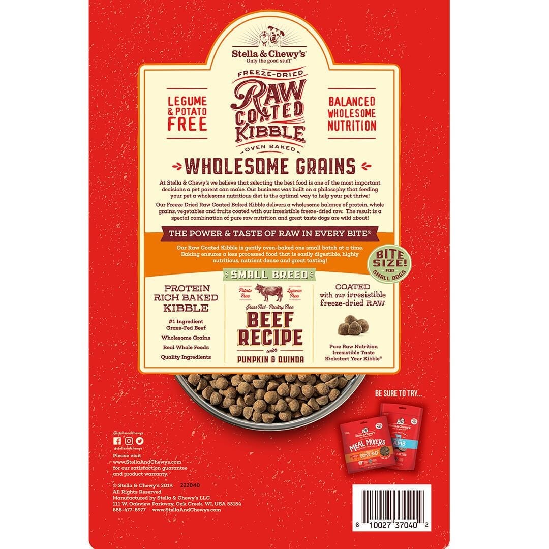 Stella & Chewy's Freeze Dried Raw Coated Wholesome Grains Small Breed Beef Recipe Dry Dog Food